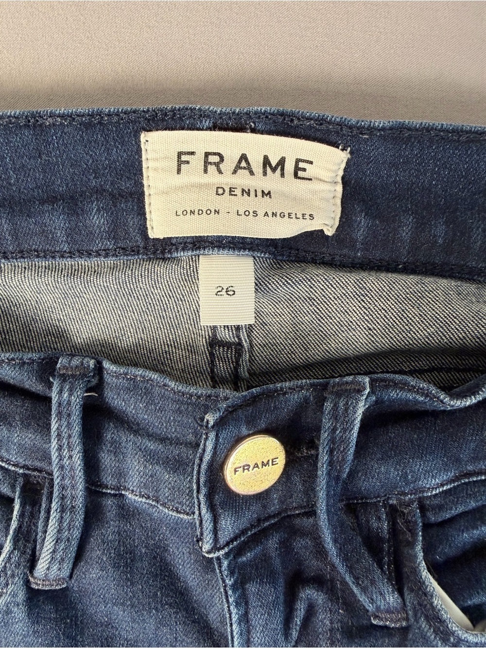 Frame Denim Women's Dark Blue High-Rise Le Skinny De Jeanne Jeans Size 26 - Picture 2 of 10